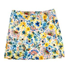 Rip Skirt Hawaii Tropical Floral Print Wrap Mini Skirt Pockets Beach SZ LG